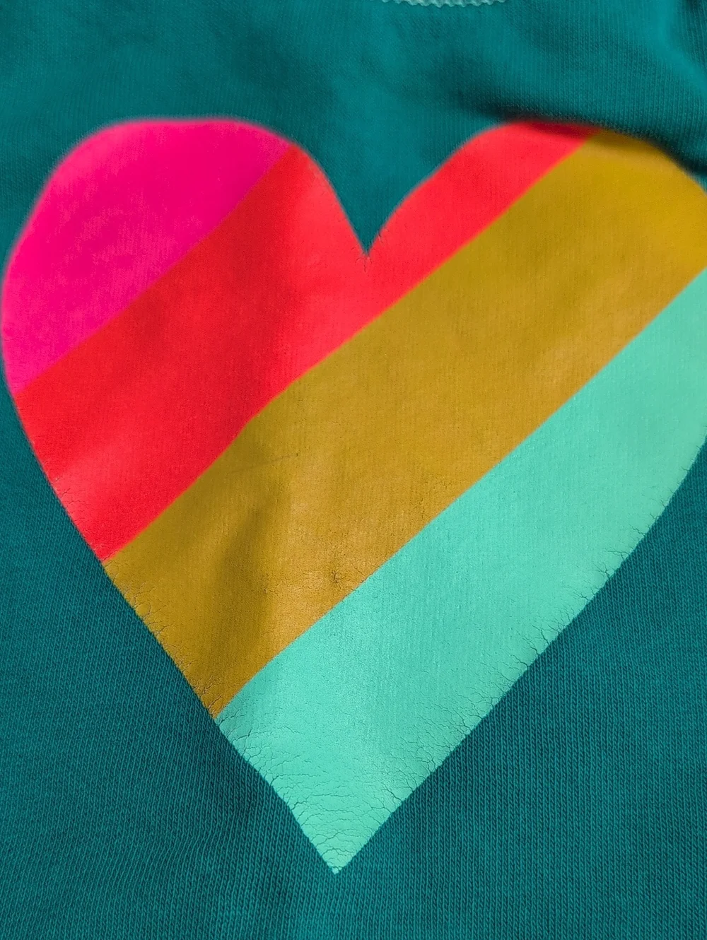 🍁2/$7🍁CAT & JACK Teal Rainbow Heart Sweatshirt